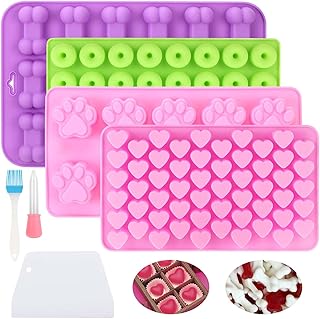 Auauraintt 4 Stück Backmatte Hundekekse,Silikon Backmatte, mit Schaber,Bürste,Kann für DIY Lec…