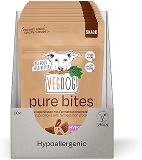 VEGDOG Pure Bites hypoallergene Leckerlis für Hunde (10 x 115 g) | Knuspersnack mit cremiger Fü…