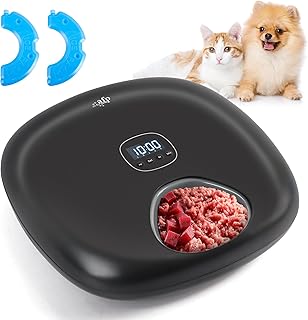 ALL FOR PAWS Automatischer Katzenfutterautomat Kabellos – für Nass &Trockenfutter mit 2 Kühla…