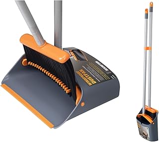 Besen und Kehrschaufel Set, Kehrmaschine und Kehrschaufel Combo mit 137cm Langem Ausziehbarem Gri…