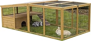 Kerbl Pet Freigehege mit Ausbruchsperre, Freigehege, Auslauf, 220x115x75cm, Spießtanne, Hasen, K…