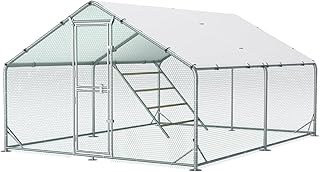 Großer Hühnerstall aus Metall 3x4x2m mit Dachabdeckung Hühnergehege für Garten Wetterfestes F…