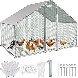 Freilaufgehege 3x2x2m – Begehbarer Hühnerstall Verzinkter Stahl Kleintierstall Hühnerhaus Dac…