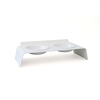 LucyBalu® Dine Erhöhte Futterstation für Katzen I Erhöhter Futternapf ergonomisch I 2er Napfs…