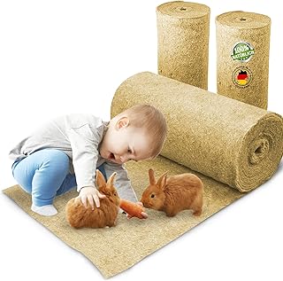 Nagerteppich aus 100% Hanf auf Rolle mit 5m Länge, 50cm Breite, 5mm dick, Hanfteppich für alle …