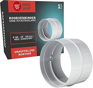 MKK Verbindungsstück Verbinder Lüftungsrohr Rundkanal Rohr Ø 100 mm Lüftungsanlage Kanal K010…