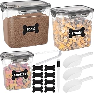ZooZoo 3PCS Dog Food Container Set mit luftdichten Deckeln, BPA-frei Futterbox Hund für Trockenf…