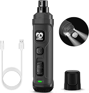 Casfuy Krallenschleifer für Hunde mit 2 LED-Leuchten – 2 Geschwindigkeiten, leiser, leistungss…