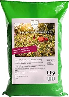 Nützlingswiese, 1kg für 100m², Saatgut mit einheimischen bunten Wildblumen, Gräsern und Kräu…