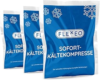 FLEXEO 10 × Sofort-Kältekompresse 13 × 8 cm (klein) | Einmal-Sofortkältekompresse, Kälte-Sof…
