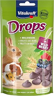 Vitakraft Drops, Leckerlies für Nager, mit Waldbeere, Nagerfutter, zum Verwöhnen, ohne Zusatz v…