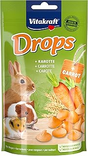 Vitakraft Drops, Leckerlis für Hasen und Hamster, mit Karotte, ideal zum Verwöhnen, ohne Zusatz…