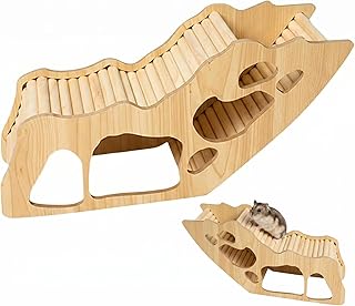 Hamster Tunnel aus Holz, Hamster Haus & Hamster Spielzeug, Unterirdisches Hamster Versteck mit Kl…