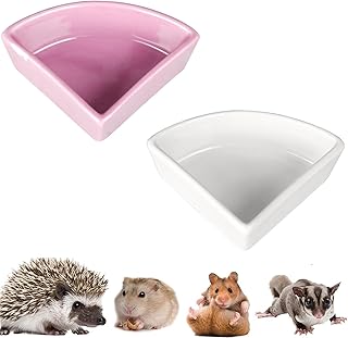 2 Stück Hamster Keramik Futternapf, Dreieck Hamster Futternapf, Kleine Haustierschüssel, Kerami…