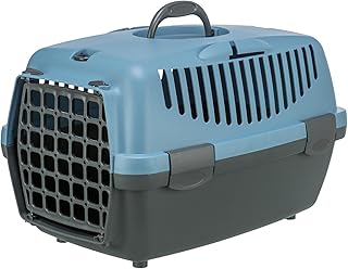 TRIXIE Transportbox Capri 1, XS: 32 × 31 × 48 cm – Tragegriff – Kunststoff – dunkelgrau/pastell…