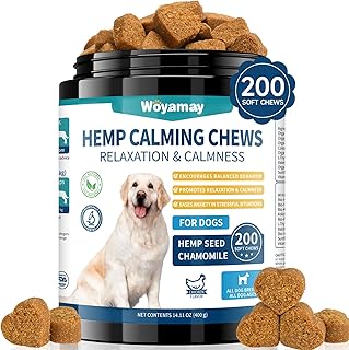 Woyamay Beruhigungsmittel für Hunde-200 Stück Natürliche Beruhigungsmittel Snacks für Hunde, …