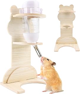 Hamster Wasserflaschenständer aus Holz mit 75ml Nagertränke