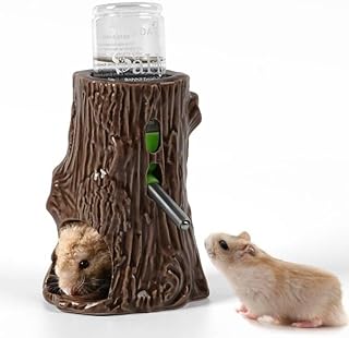 Hamster Wasserflasche für Glastank, 2-in-1 höhenverstellbar versteckbar Halter, 80ml tropffreie…