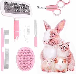 Pflegeset für kleine Tiere, mit Haustier-Ausfallbürste, Bade-Massagehandschuh, Haustier-Pflegek…