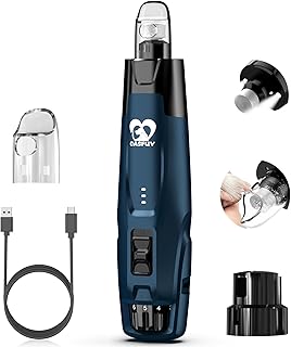 Casfuy Neue 6-Gang Krallenschleifer für Hunde – 50% Mehr Leistung mit 2 LED Lichtern Leise 7 S…