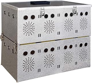 Breker Aluminium Transportbox für Kleintiere – 8 Abteile (2×4) – Transportkorb mit Einzelver…