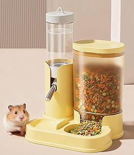 Leckdichte Hamster-Trinkflasche & Automatischer Futterautomat Kombination, Transparenter Futtersp…