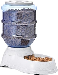 Amazon Basics Futter- und Wasserspender für Haustiere, Futterstation, Größe S, Transparent