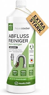 hauszauber – Abflussreiniger [EXTRA STARK] 1000 ml – Löst Speisereste, Öle, Fette & Haare – Pro…