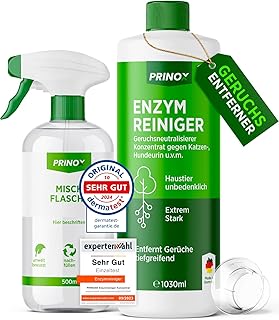Enzymreiniger Konzentrat 1030ml XXL SET inkl. Mischflasche – STARKER GERUCHSENTFERNER – Ergibt bi…