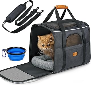 Morpilot Katzentransportbox für große Katzen und Welpen Katzenbox Hundetasche mit Sicherheit Re…