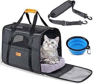 Morpilot Katzentransportbox für große Katzen und Welpen bis 7kg, Katzenbox Hundetasche mit Sich…