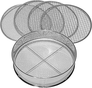 Siebmeister 5000, 5in1 Gartensieb, 5 austauschbare Siebeinsätze Ø 3,5,8,10,12 mm fein, für Erd…