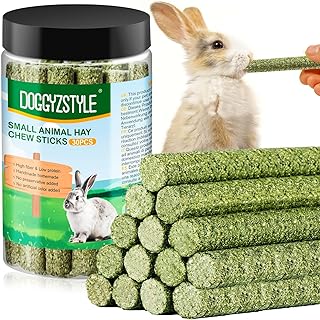30pcs Kaninchen Leckereien Timothy Heustöcke,natürliches Timothy Heu für Kaninchen,Meerschwein…