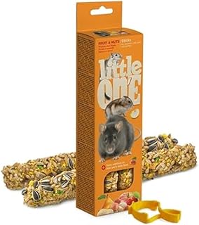 Little One Fruit & Nuts Sticks | 120 g (2 x 60 g) | Ergänzungsfuttersnack für Hamster, Ratten, …