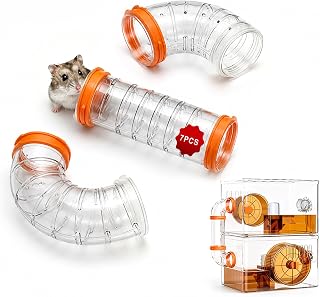 7 Stück Hamster Tunnel System mit Belüftungslöchern,Hamsterkäfig Zubehör | DIY Transparente …