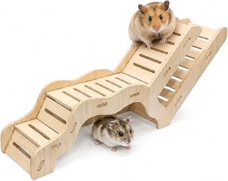 Hamster Tunnel aus Holz, Hamsterversteck und Erkundungstunnel, mit Kletterleiter, Unterhaltsam, S…