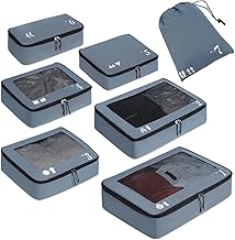 ECOHUB Koffer Organizer Packing Cubes 7-Teiliges Set Packwürfel Pet-Recycelte Packtaschen, Koffe…