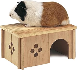 Ferplast Holzhaus für Kaninchen, Meerschweinchen & Hamster SIN 4645, Kleintierhaus aus FSC®-zer…