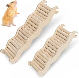 2 Stück Hamster Leiter, 21 X 7.6 X 3.1 cm, 26 X 7.6 X 3.1 cm | Hamsterleiter aus Holz, Wellenfö…