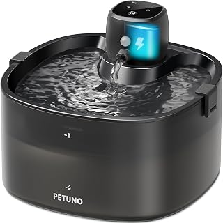 2,3L Katzenbrunnen Kabellos Batteriebetrieben, Schwarz | 4000mAh-Akku, Bewegungsmelder, Ultraleis…
