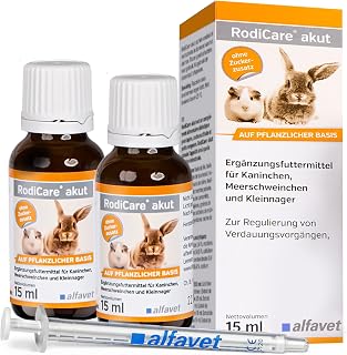 Alfavet RodiCare Akut 2x15ml – Ergänzungsfuttermittel für Nager & Kaninchen | Zur Regulierung d…