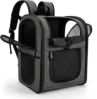 Apollo Walker Haustier Rucksack für Hunde und Katzen für Reisen Grau | Atmungsaktives Netz, sta…