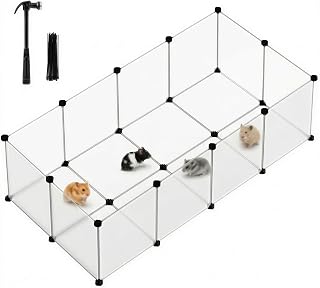 SONGMICS Freigehege mit Bodenplatten, Laufstall, 140 x 70 x 45 cm | Gehege für Meerschweinchen, …