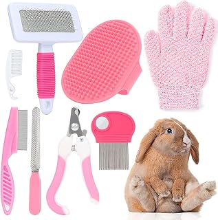MIAOZ Kaninchen Pflege Set mit Nagelknipser und Trimmer Haustier Haarentferner Lang und Feile, Fl…