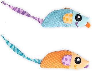 Petstages Catnip Chew Mice – Zahnpflege-Spielzeug für Katzen – mit Katzenminze – 2er-Pack