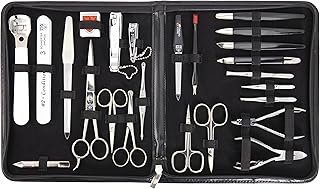 DREI SCHWERTER – Germany 23-tlg. MEGA Maniküreset ‚Varese‘ Nagel Set Etui in Kunstleder schwarz …