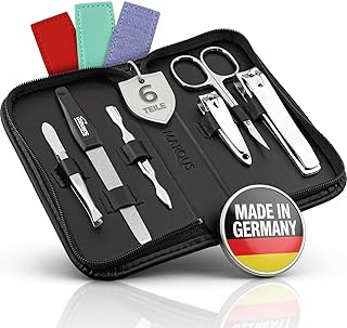 Maniküre Set Solingen mit Top Preis/Leistung – Kunst-Leder Etui handlich und weich – 6teiliges N…