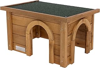 Kerbl Pet wetterfestes Nagerhaus | 45 × 32 × 27 cm, robuste Spießtanne mit Kunststoffdach, wet…