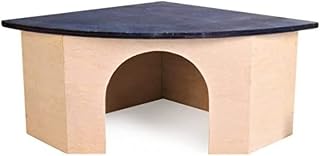 Croci R2075875 Holzeckhaus mit blauem dach, 29 x 13 x 21 cm