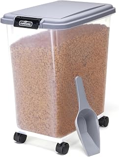 Nobleza – Futterbehälter für Haustiere 30 L, für Haustiere, Lebensmittelbox mit Rädern, Klapp…